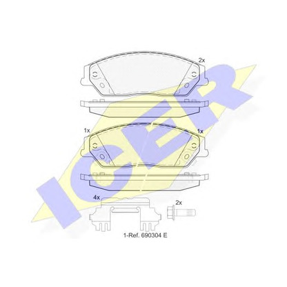 Photo Brake Pad Set, disc brake ICER 182077