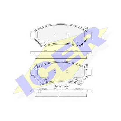Photo Kit de plaquettes de frein, frein à disque ICER 182081
