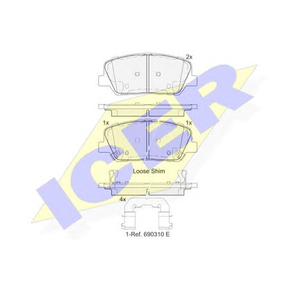 Foto Kit pastiglie freno, Freno a disco ICER 182102