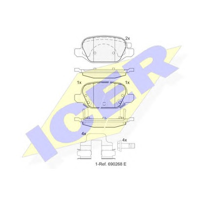 Photo Brake Pad Set, disc brake ICER 182128