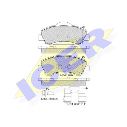 Foto Kit pastiglie freno, Freno a disco ICER 182131