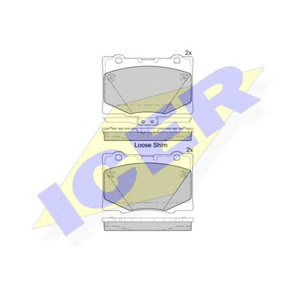 Photo Kit de plaquettes de frein, frein à disque ICER 182184