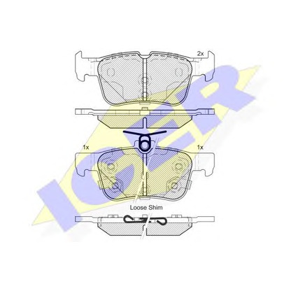 Фото Комплект тормозных колодок, дисковый тормоз ICER 182198203