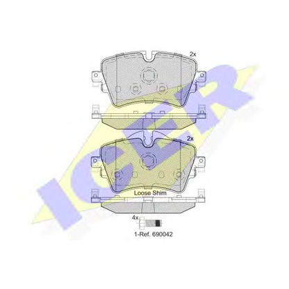Photo Kit de plaquettes de frein, frein à disque ICER 182211