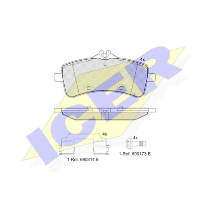 Photo Brake Pad Set, disc brake ICER 182218