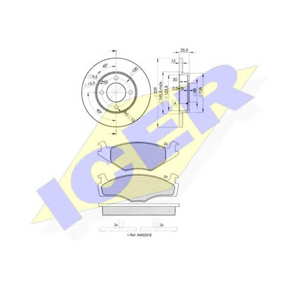 Foto Kit frenos, freno de disco ICER 304603300