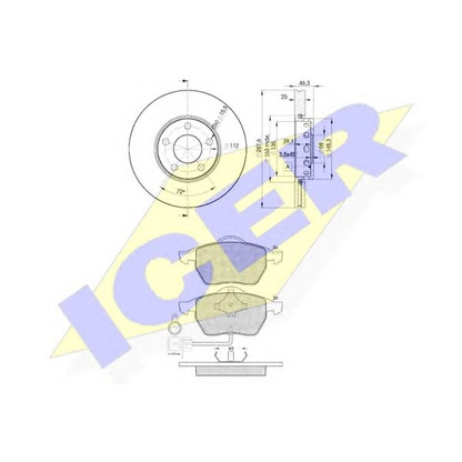 Photo Kit de freins, frein à disques ICER 308084063