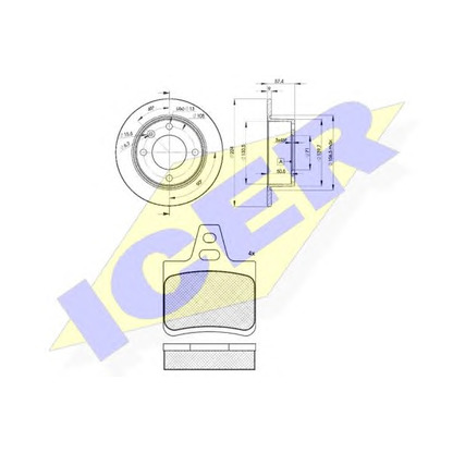 Фото Комплект тормозов, дисковый тормозной механизм ICER 308127811