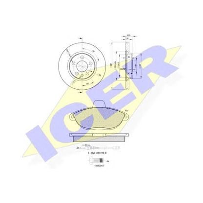 Photo Kit de freins, frein à disques ICER 311224683