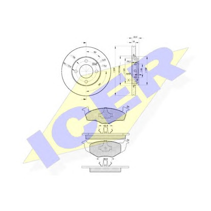 Фото Комплект тормозов, дисковый тормозной механизм ICER 311305303
