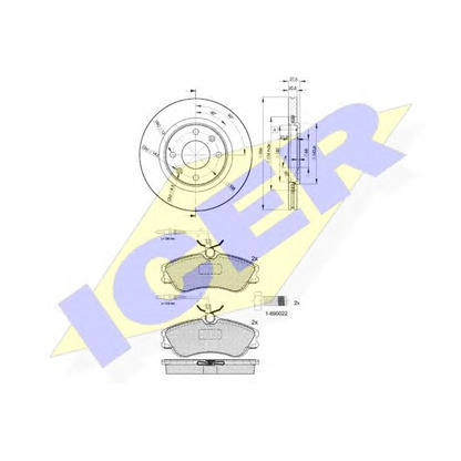 Фото Комплект тормозов, дисковый тормозной механизм ICER 311364697
