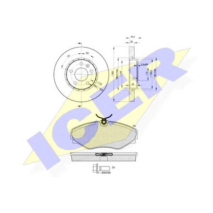 Photo Kit de freins, frein à disques ICER 314496845