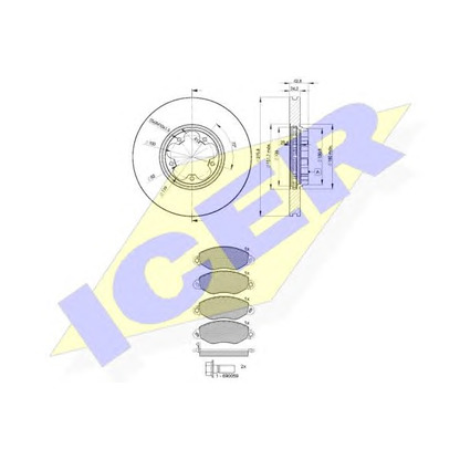 Photo Kit de freins, frein à disques ICER 314985612