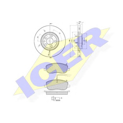 Zdjęcie Zestaw do hamulców, hamulce tarczowe ICER 315534678