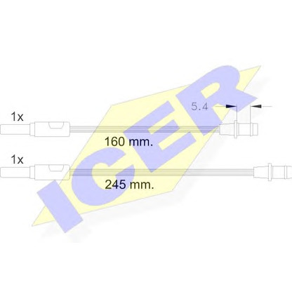 Photo Warning Contact, brake pad wear ICER 610265C