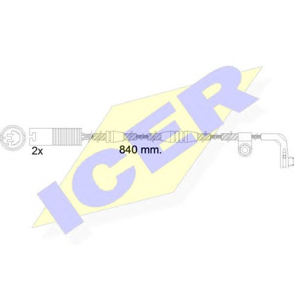 Photo Warning Contact, brake pad wear ICER 610502EC