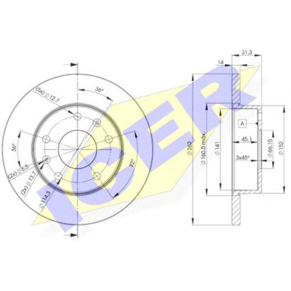 Photo Brake Disc ICER 78BD09032