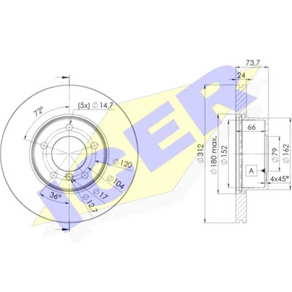 Photo Brake Disc ICER 78BD19722