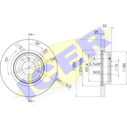 Photo Brake Disc ICER 78BD22172