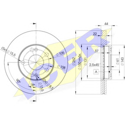 Photo Brake Disc ICER 78BD22332