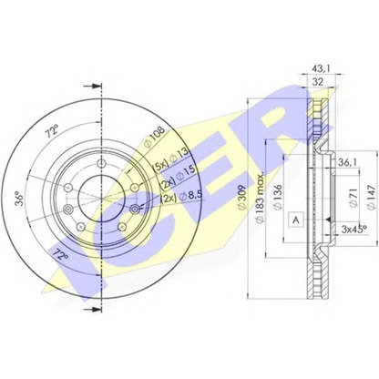 Photo Brake Disc ICER 78BD46872