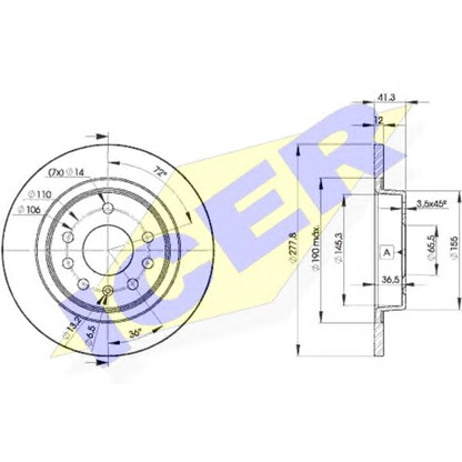 Photo Brake Disc ICER 78BD91152