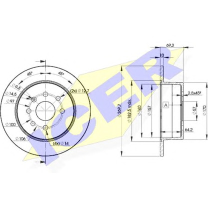 Photo Brake Disc ICER 78BD92092