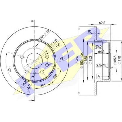 Photo Brake Disc ICER 78BD92102