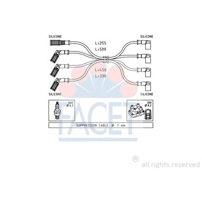 Photo Ignition Cable Kit FACET 48887