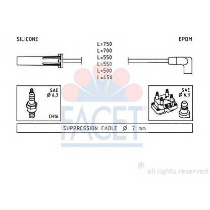 Photo Ignition Cable Kit FACET 49343