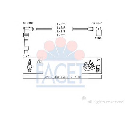 Zdjęcie Zestaw przewodów zapłonowych FACET 48688