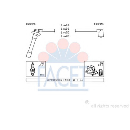 Photo Ignition Cable Kit FACET 49702