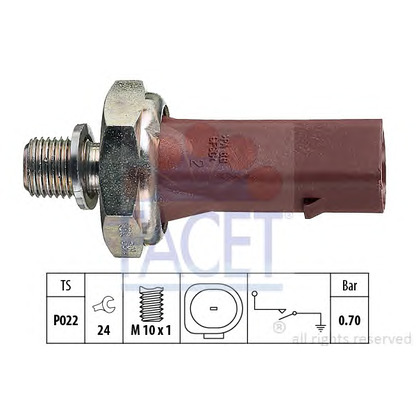 Foto Interruptor de control de la presión de aceite FACET 70132