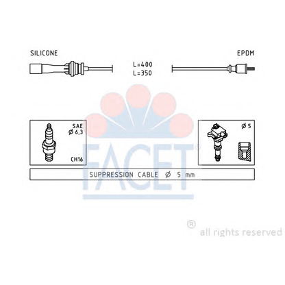 Photo Ignition Cable Kit FACET 49729