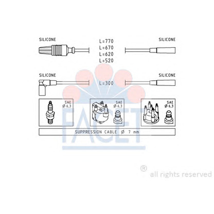 Photo Ignition Cable FACET 48780