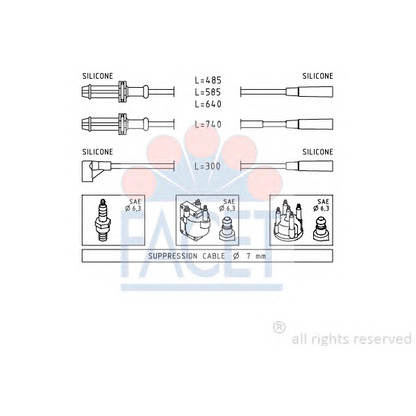 Photo Ignition Cable Kit FACET 49376