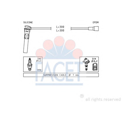 Photo Ignition Cable Kit FACET 49889