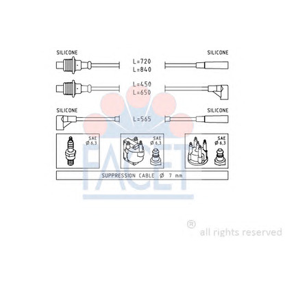 Фото Комплект проводов зажигания FACET 48748