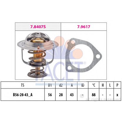 Photo Thermostat, coolant FACET 78407