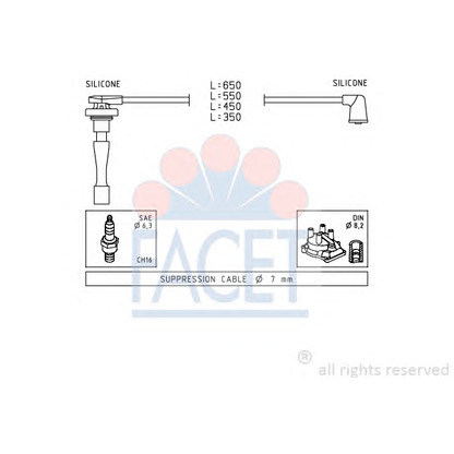 Photo Ignition Cable Kit FACET 49709