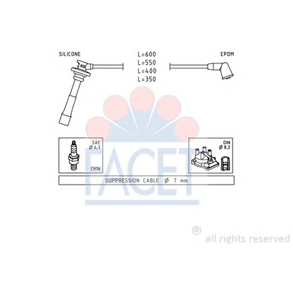 Photo Ignition Cable Kit FACET 49432