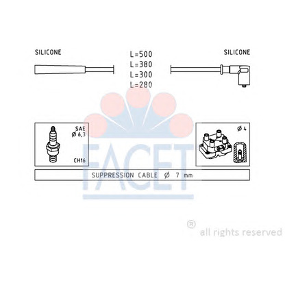 Zdjęcie Zestaw przewodów zapłonowych FACET 47252
