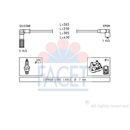 Photo Ignition Cable Kit FACET 48613