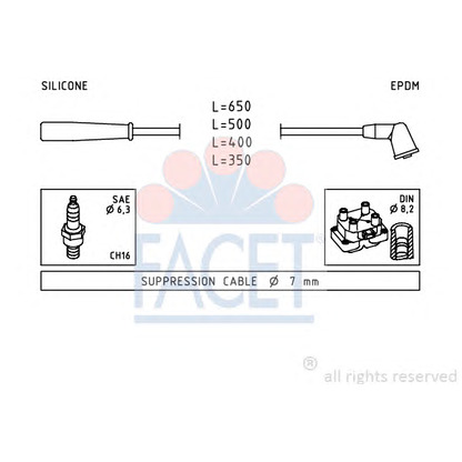 Photo Kit de câbles d'allumage FACET 49851