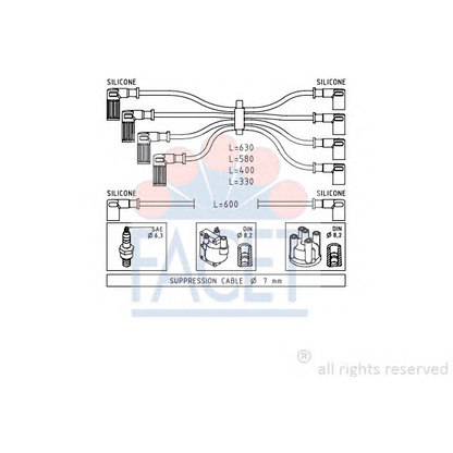 Photo Ignition Cable Kit FACET 49002