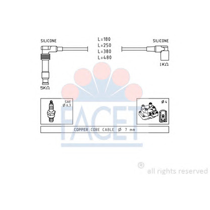 Photo Ignition Cable Kit FACET 49677