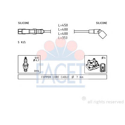 Фото Комплект проводов зажигания FACET 47069