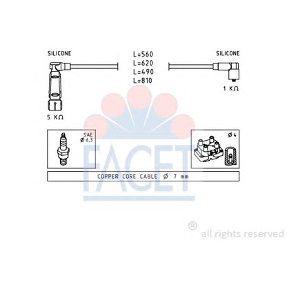 Photo Ignition Cable Kit FACET 49350