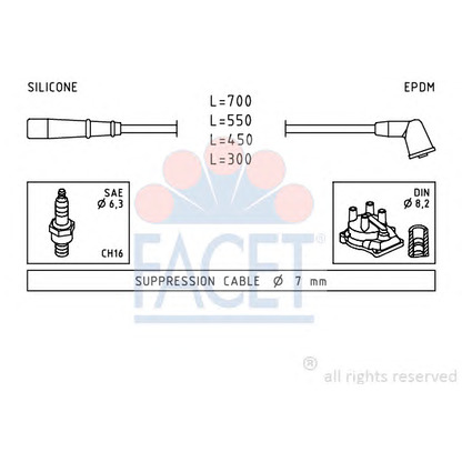 Zdjęcie Zestaw przewodów zapłonowych FACET 49789