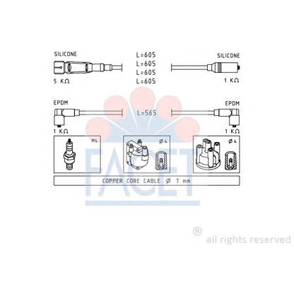 Photo Ignition Cable Kit FACET 48725